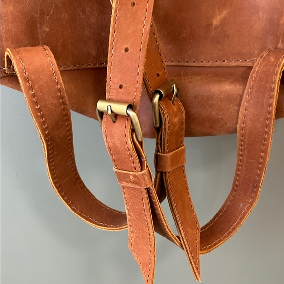 Raven + Lily Tan Leather Backpack NWOT main image 8